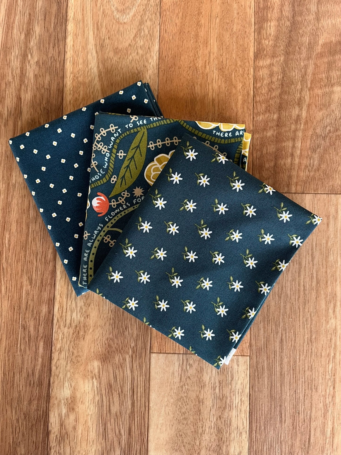 Imaginary Flowers Blues Fat Quarter Bundle by Gingiber for Moda fabrics