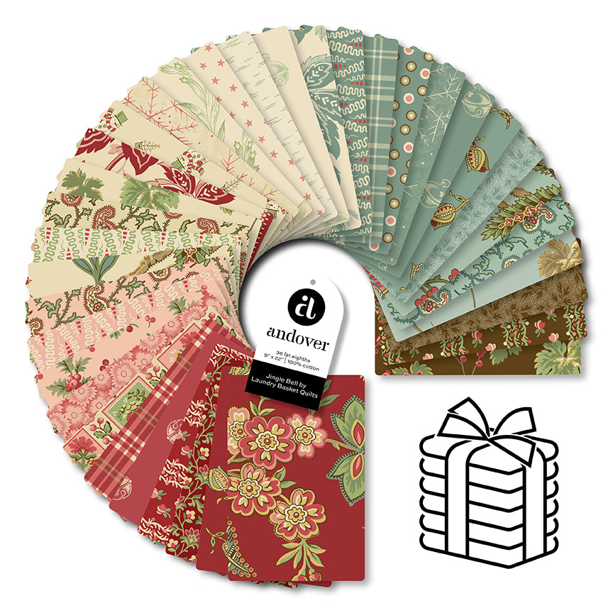 Jingle Bell Fat Eighth Bundle by Laundry Basket Quilts for Andover