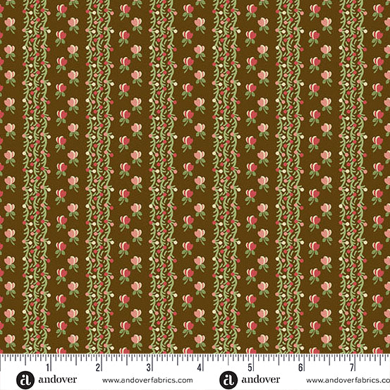 Jingle Bell Fairy Lights Dark Chocolate A10354N by Laundry Basket Quilts for Andover (sold in 25cm increments)