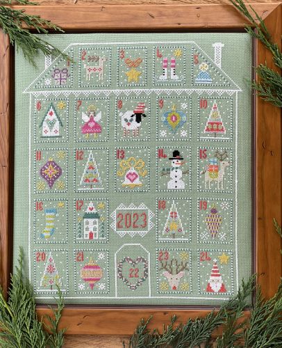 Jingle Bells Advent Cross Stitch Kit Historical Sampler Company