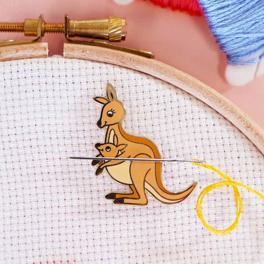 Kangaroo Magnetic Needle Minder by Caterpillar Cross Stitch
