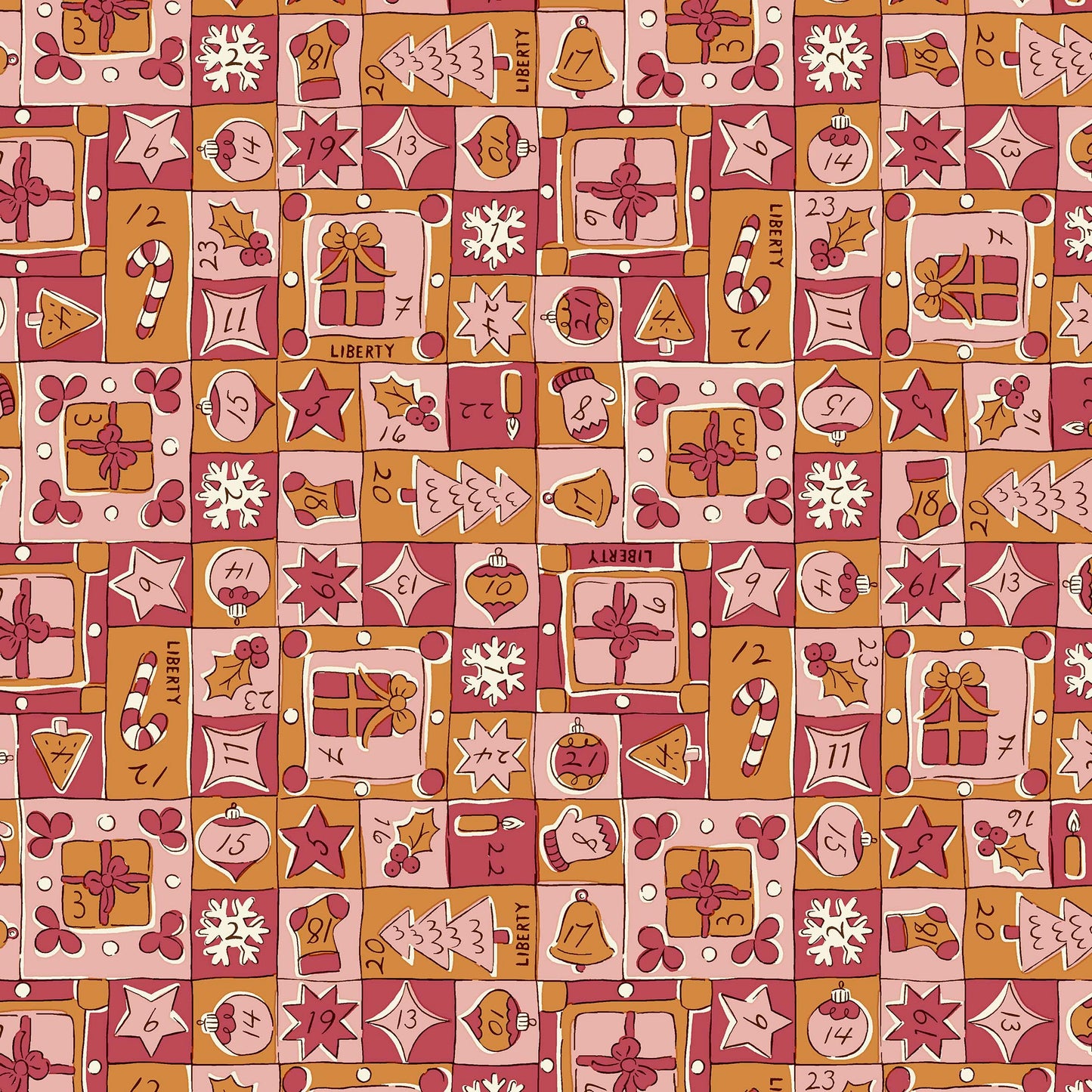 Festive Magic Jolly Countdown LO1667522A by Liberty Fabrics (sold in 25cm increments)