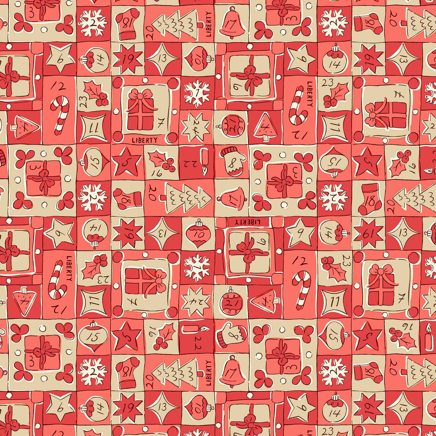 Festive Magic Jolly Countdown LO1667522D by Liberty Fabrics (sold in 25cm increments)