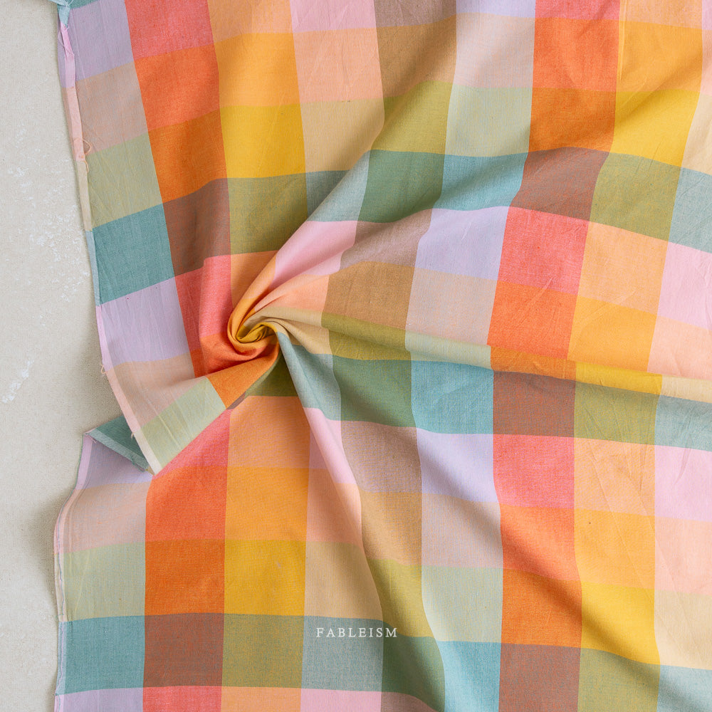 Lumiere Wide Happy Checkers in Bloom LMR5501 by Fableism (sold in 25cm increments)