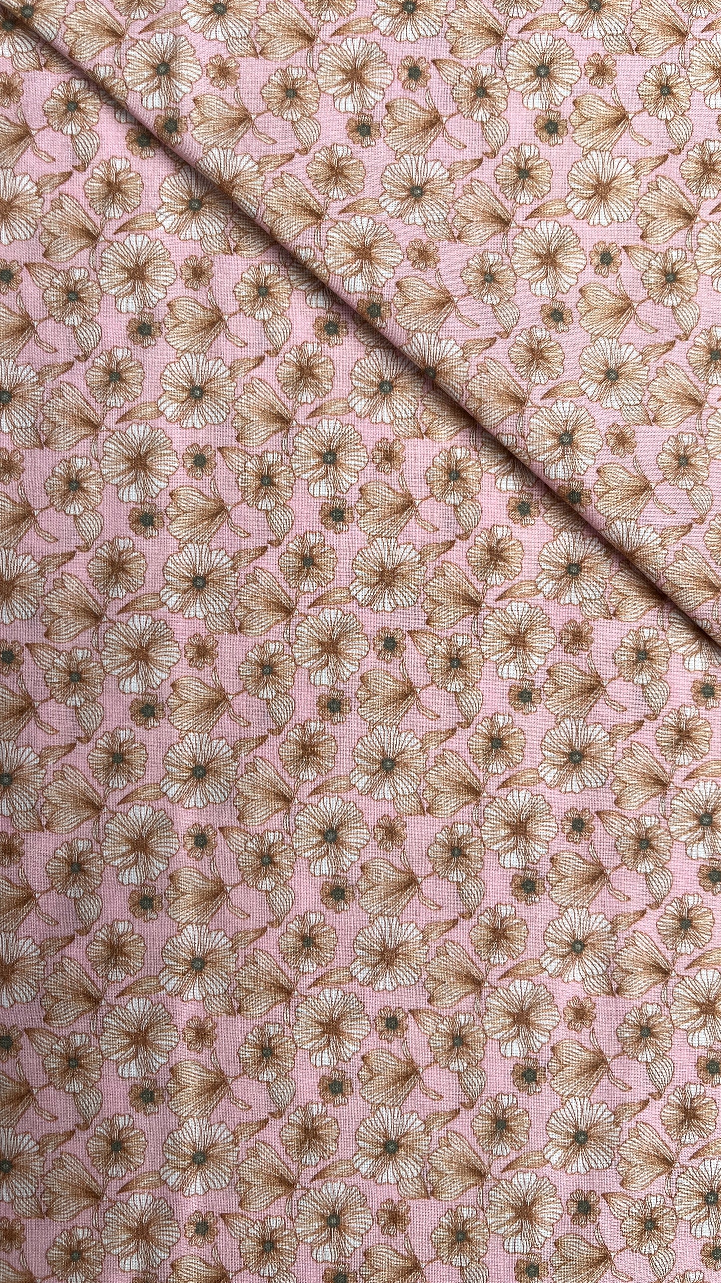 Large Pink Flowers Voile PV131031 by La Ta Te (sold in 25cm increments)
