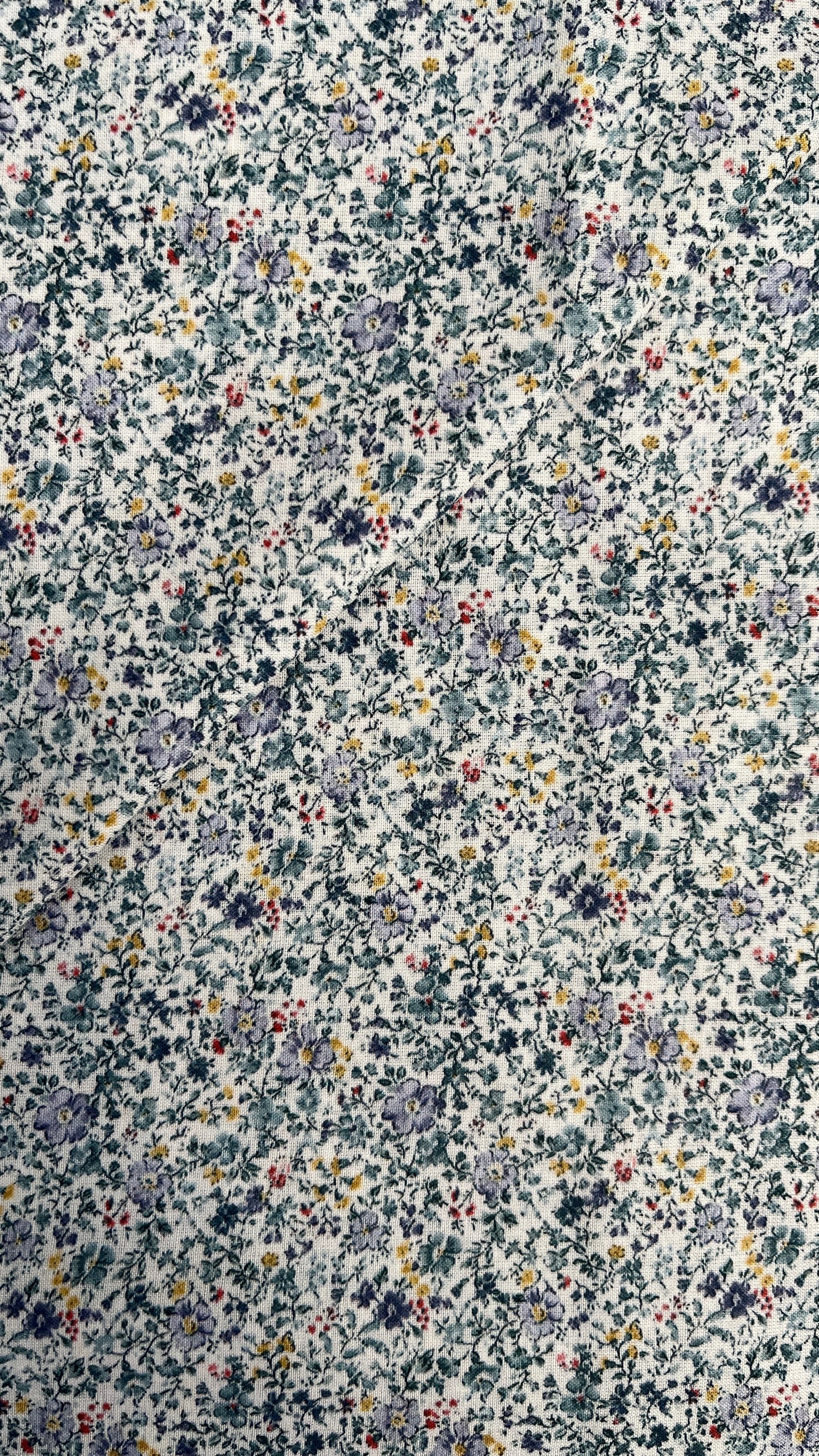Blue Flowers on White Voile PV139034 by La Ta Te (sold in 25cm increments)