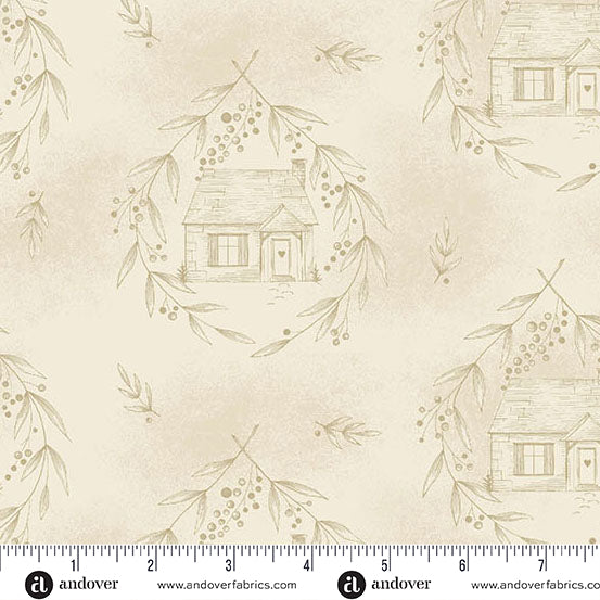Special Delivery Cozy Cottage Wheat A10469L by Laundry Basket Quilts for Andover Fabrics (sold in 25cm increments)