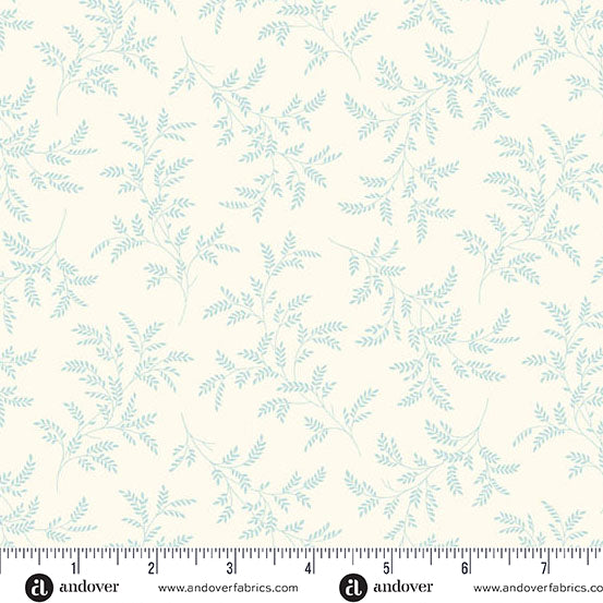 Special Delivery Tree Fern Cornflower A10484L by Laundry Basket Quilts for Andover Fabrics (sold in 25cm increments)
