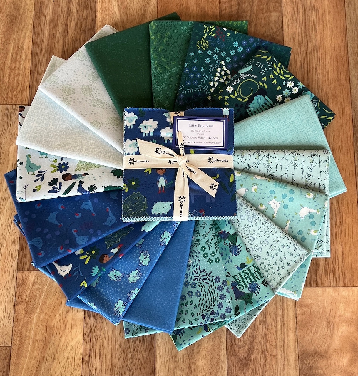 Little Boy Blue Fat Quarter Bundle by Meags and Me for Clothworks Fabrics