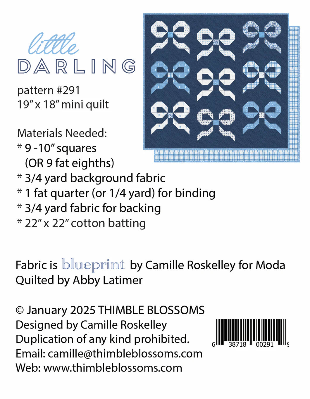 Little Darling Mini Quilt Pattern Thimble Blossoms