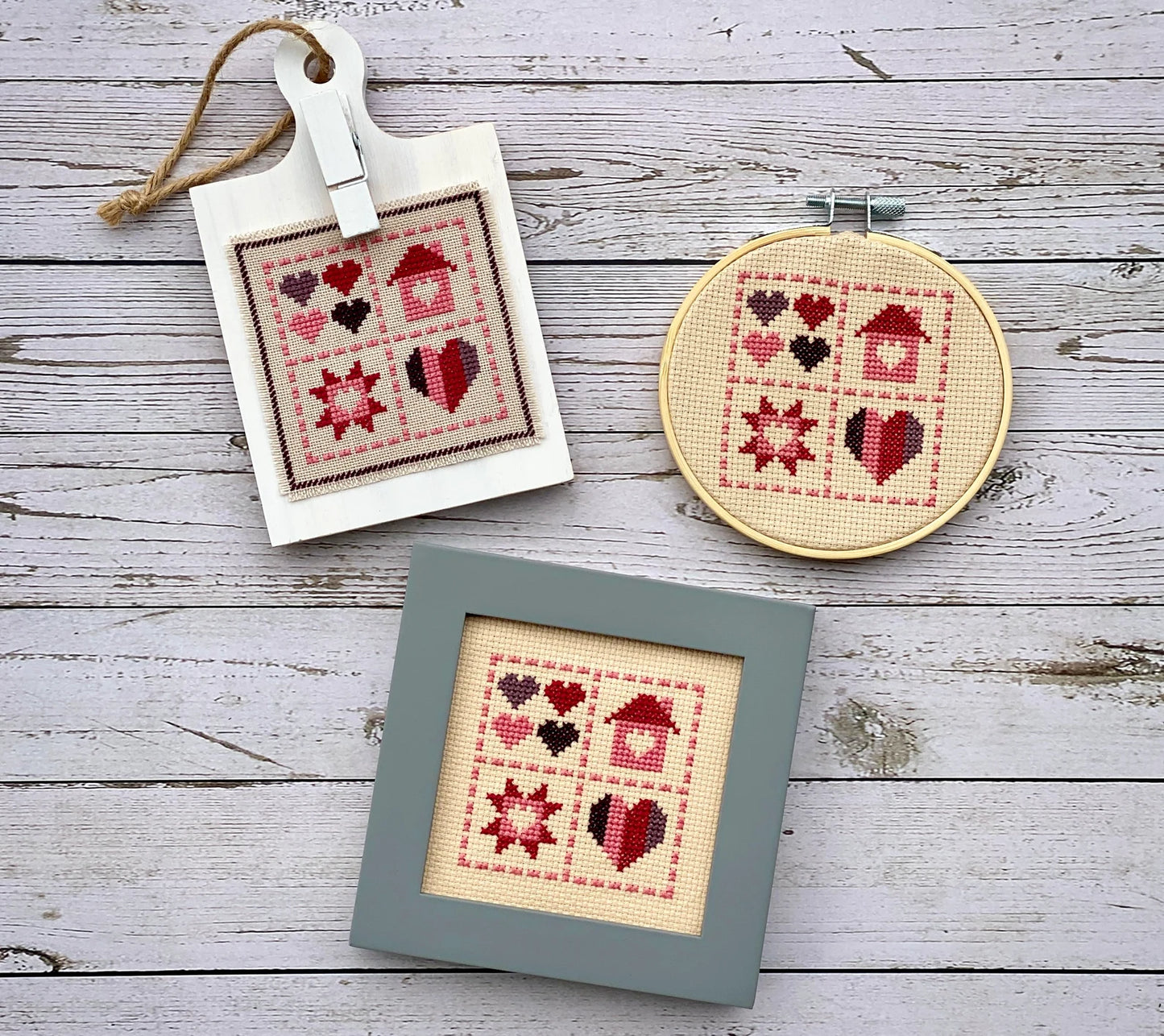 Love Begins at Home Mini Cross Stitch Pattern by Count Your Stitches Designs
