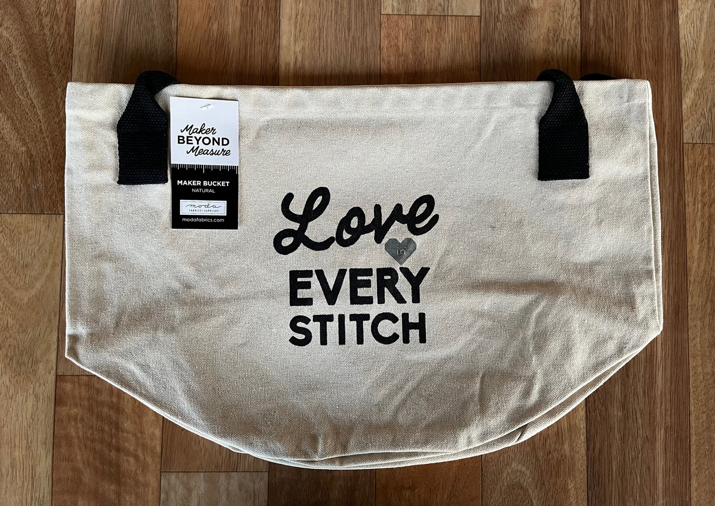 White Love Every Stitch Maker Bucket by Moda