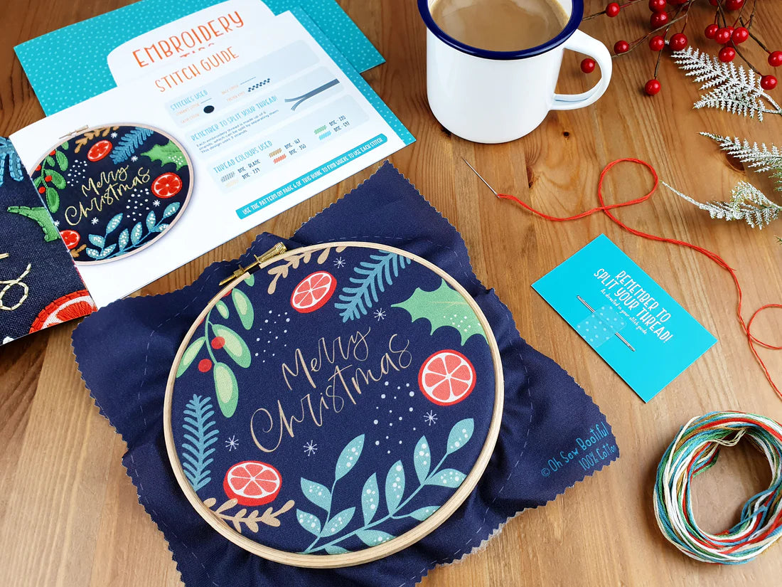 Merry Christmas Embroidery Kit by Oh Sew Bootiful