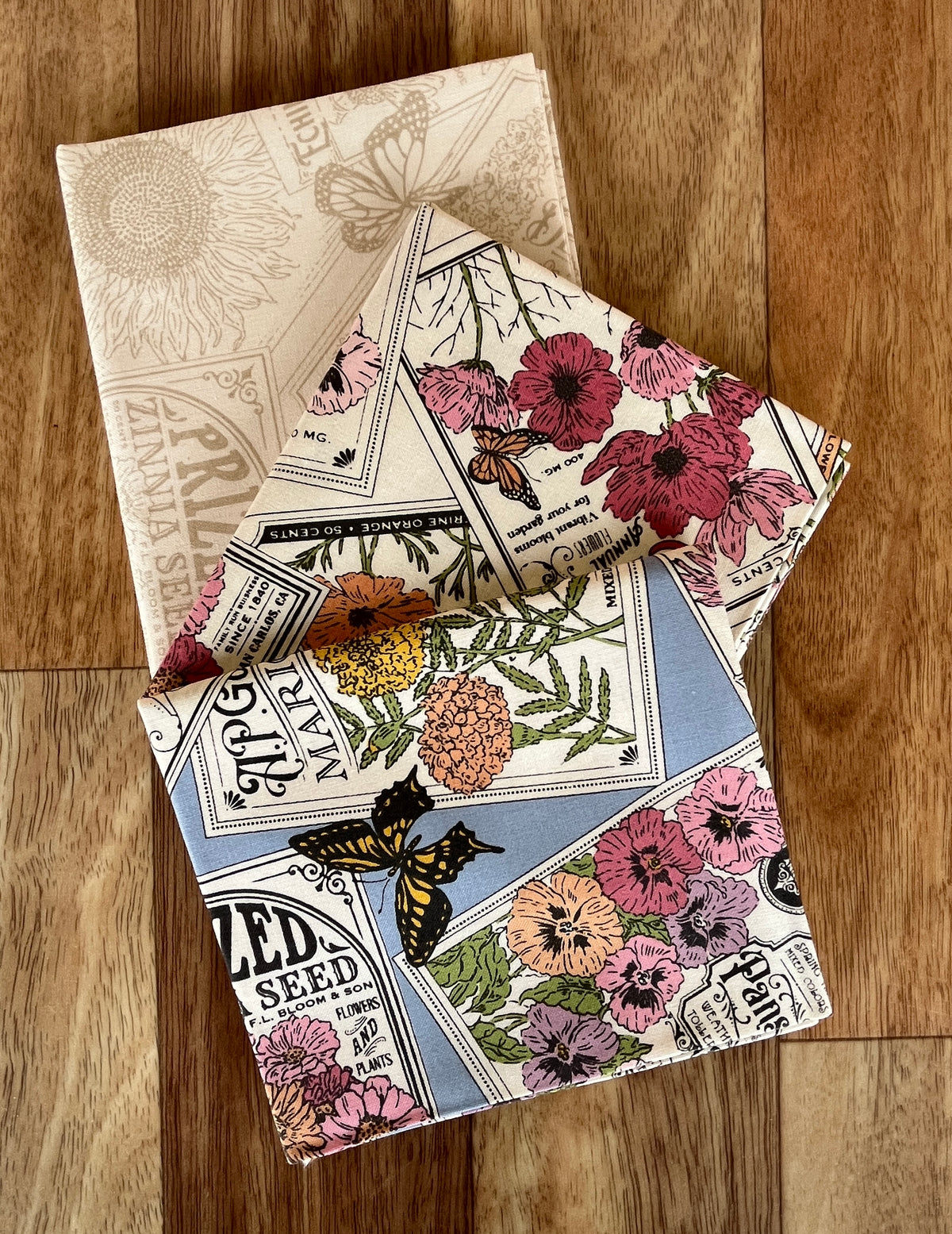 My Secret Garden Seed labels Fat Quarter Bundle by Stacy Iest Hsu for Moda Fabrics