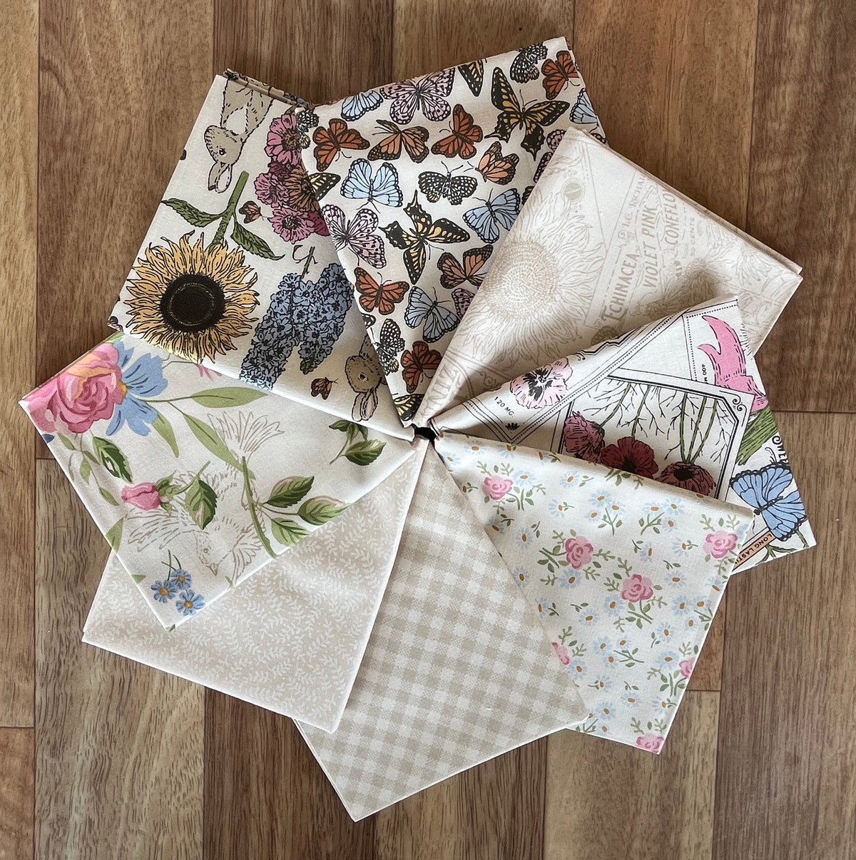 My Secret Garden White Fat Quarter Bundle by Stacy Iest Hsu for Moda Fabrics