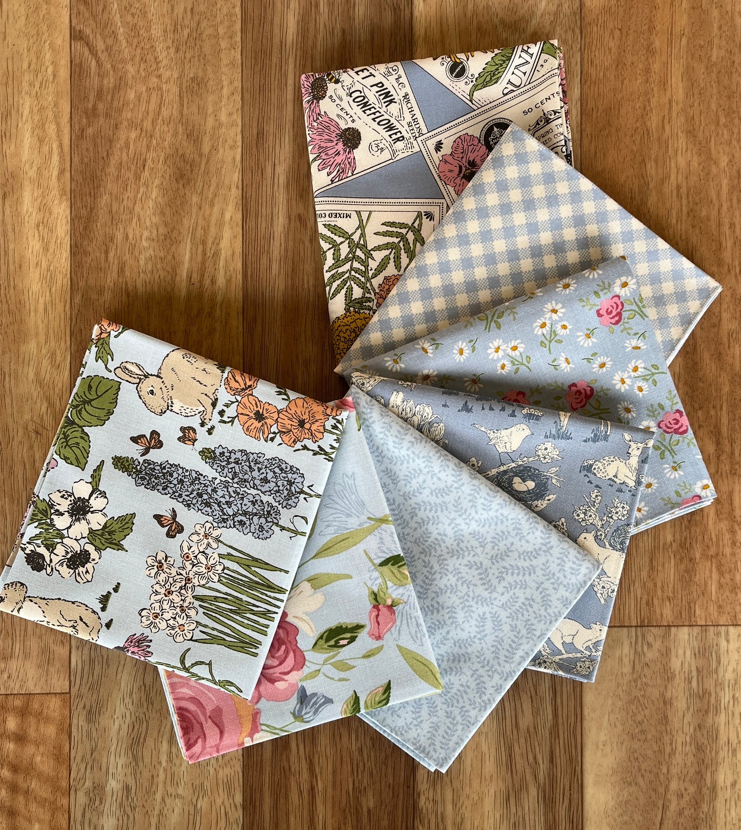 My Secret Garden Blue Fat Quarter Bundle by Stacy Iest Hsu for Moda Fabrics