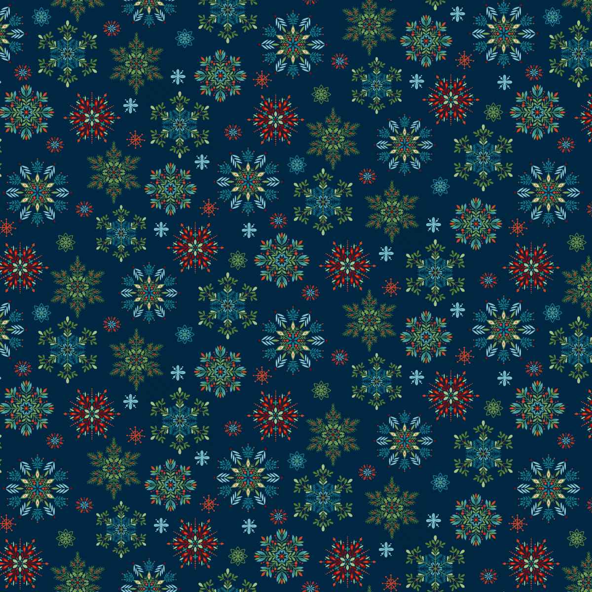 Nordic Holiday Village 3605-79 Snowflakes Blue by Mary Jane Carey for Henry Glass Fabrics (sold in 25cm increments)