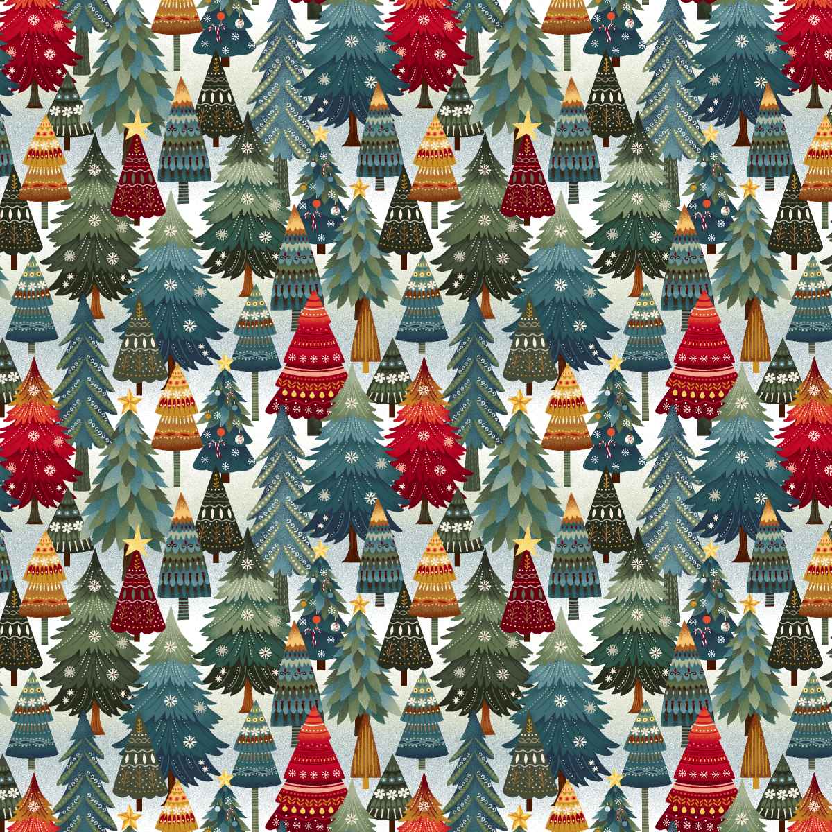 Nordic Holiday Village 3606-17 Stacked Trees Ice Blue by Mary Jane Carey for Henry Glass Fabrics (sold in 25cm increments)