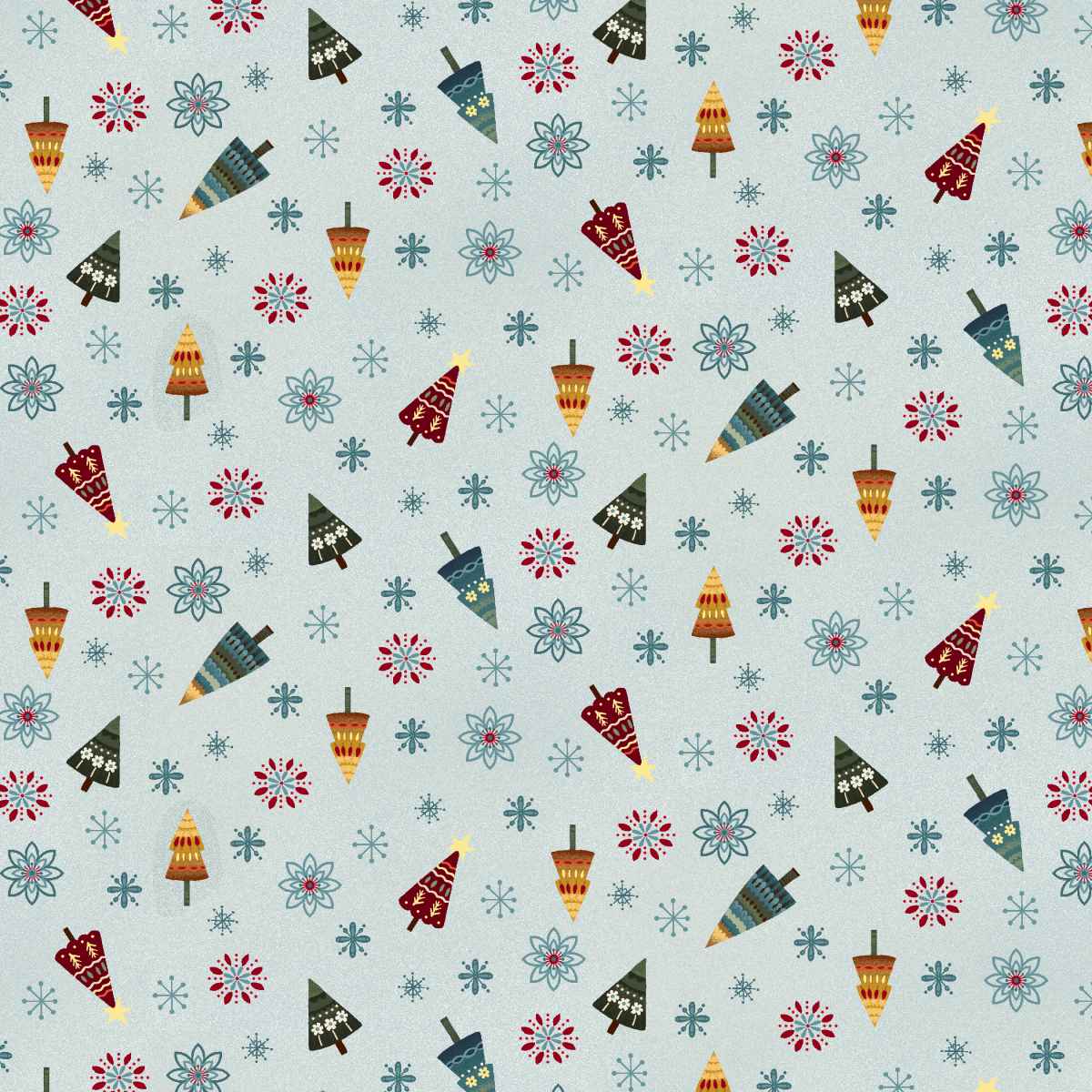 Nordic Holiday Village 3608-17 Tossed Trees Ice Blue by Mary Jane Carey for Henry Glass Fabrics (sold in 25cm increments)