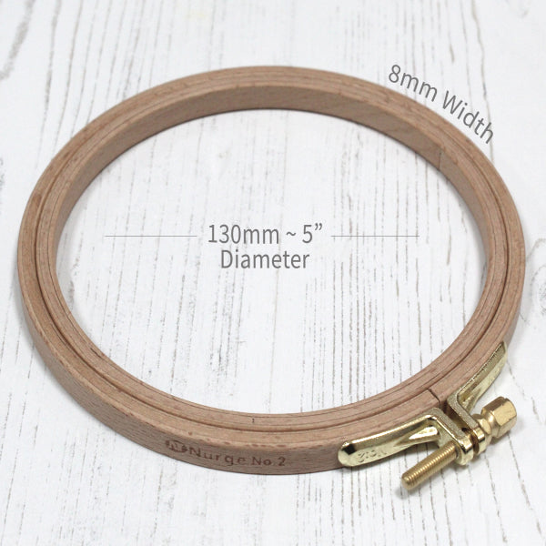 Nurge Embroidery Hoop No. 2 - Wooden Screwed 8MM Beechwood 6/130MM