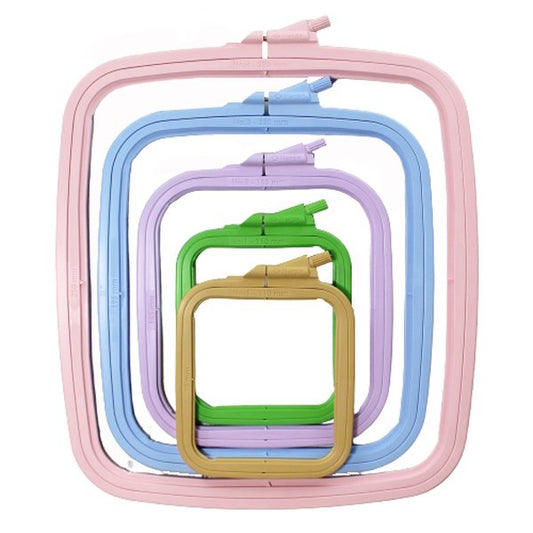 Nurge Embroidery Hoop - Square Plastic Pink 195mm x 220mm No.3