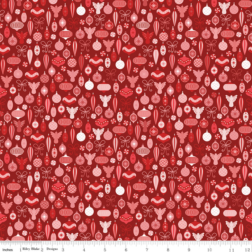 Nutcracker Tradition Adorn The Tree C17674-Berry by Jennifer Long for Riley Blake Fabrics (sold in 25cm increments)