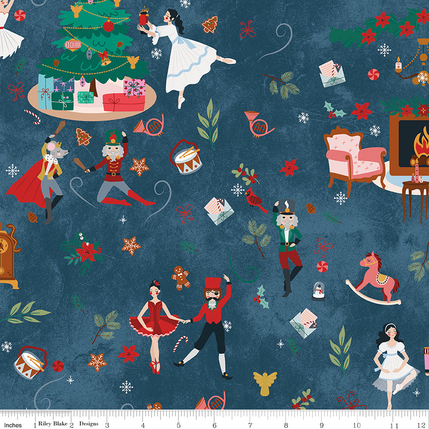 Nutcracker Tradition Main C17670-Midnight by Jennifer Long for Riley Blake Fabrics (sold in 25cm increments)