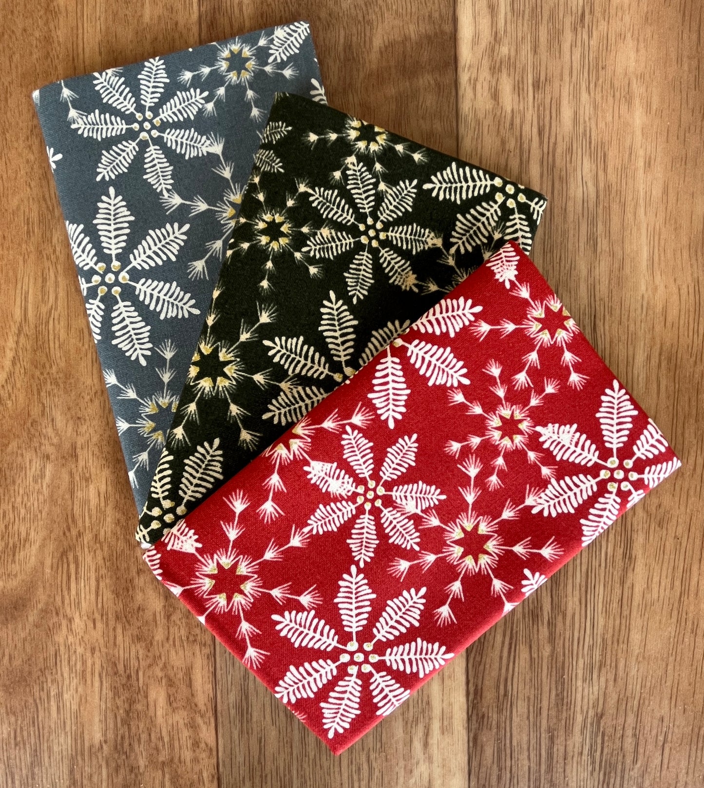 Old World Yuletide Metallic Snowy Lace Fat Eighth Bundle by Fancy That Design House for Moda Fabrics