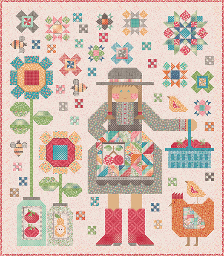 The Quilted Farm Girl Quilt Kit featuring Farmers Daughter by Lori Holt