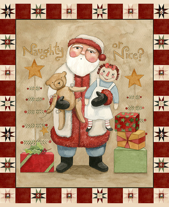 Naughty and Nice Panel C16267 by Teresa Kogut for Riley Blake fabrics