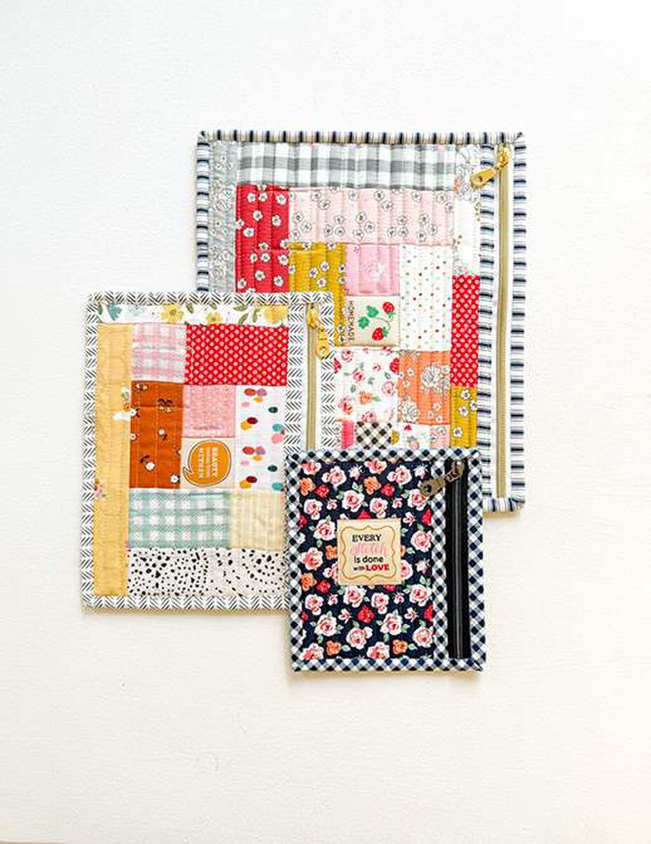 Flatemates Pouch Trio Pattern by Minki Kim for Riley Blake