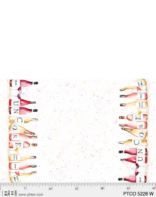 Pop the Cork Border PB5228W by Mercedes Lopez Charro for PB Textiles (sold in 25cm increments)