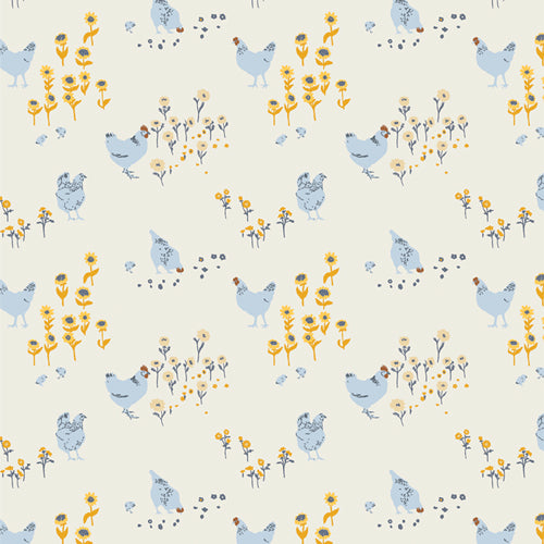 Potager Hens and Chickens PTG33406 by Sharon Holland for Art Gallery Fabrics (sold in 25cm increments)