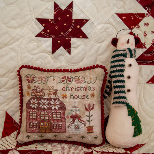 Christmas House Cross Stitch Pattern Pansy Patch Quilts and Stitchery