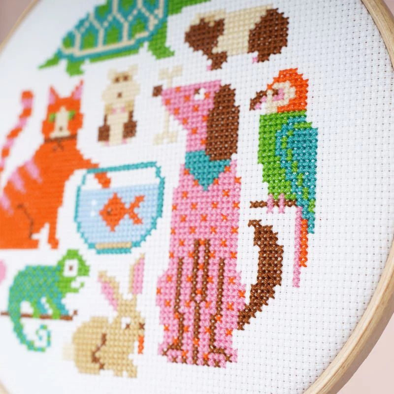 Playful Pets Cross Stitch Kit by Caterpillar Cross Stitch