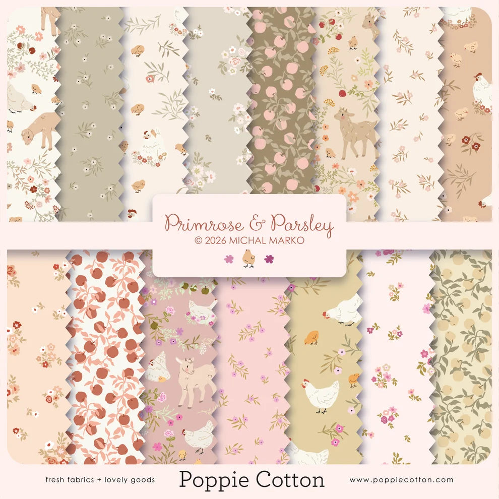 Primrose & Parsley Fat Eighth Bundle by Michal Marko for Poppie Cotton