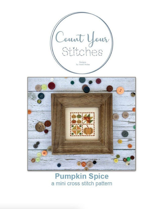 Pumpkin Spice Mini Cross Stitch Pattern by Count Your Stitches Designs