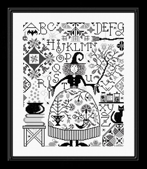 Lady Halloween Cross Stitch pattern by Jardin Prive