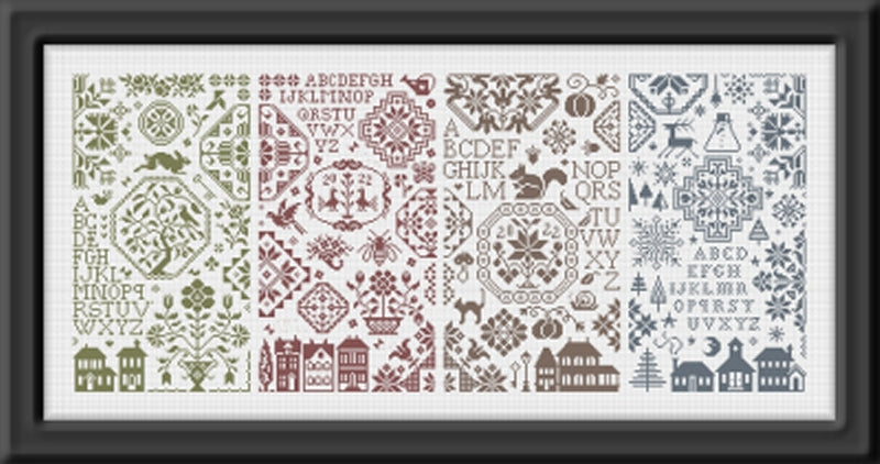 Quaker de l' Printemps (Spring) Cross Stitch pattern by Jardin Prive