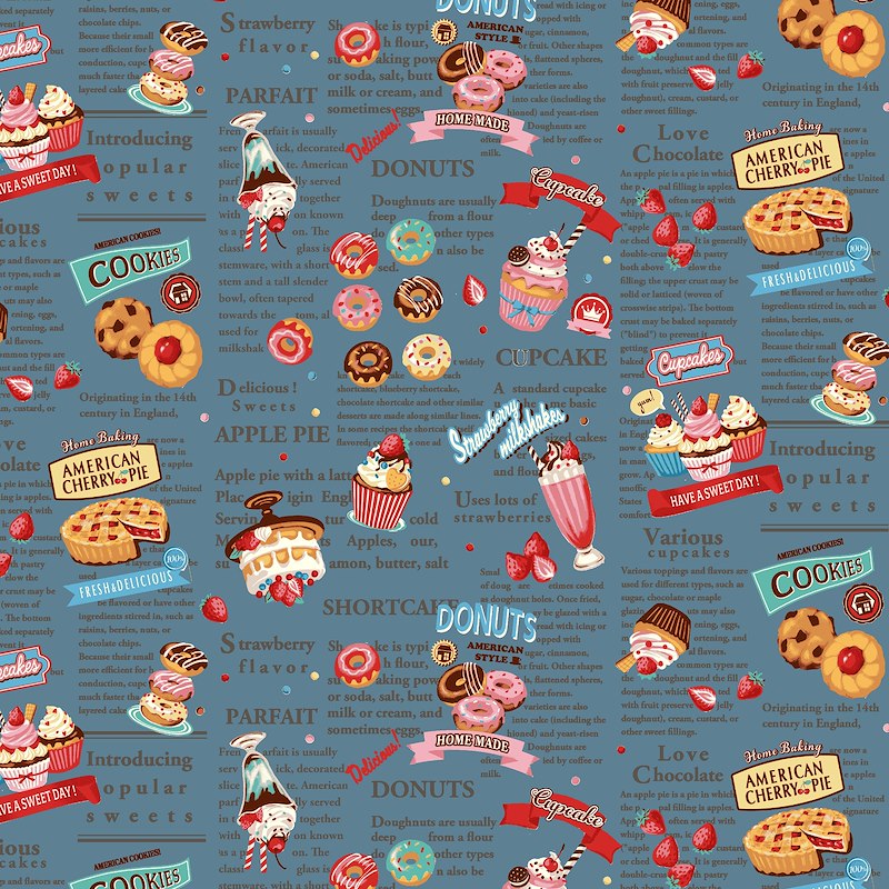 Hello Sweets Navy 012F by Cosmo Textiles (sold in 25cm increments)