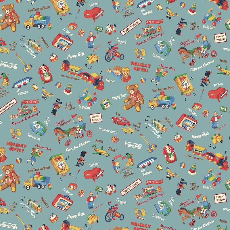 Hello Toys Blue 013C by Cosmo Textiles (sold in 25cm increments)