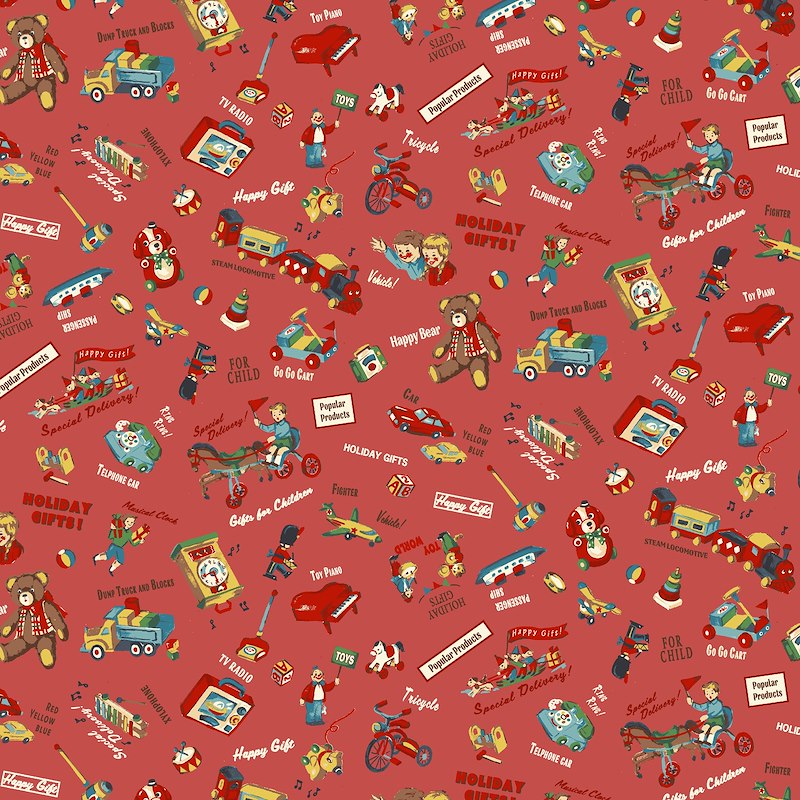Hello Toys Red 013E by Cosmo Textiles (sold in 25cm increments)