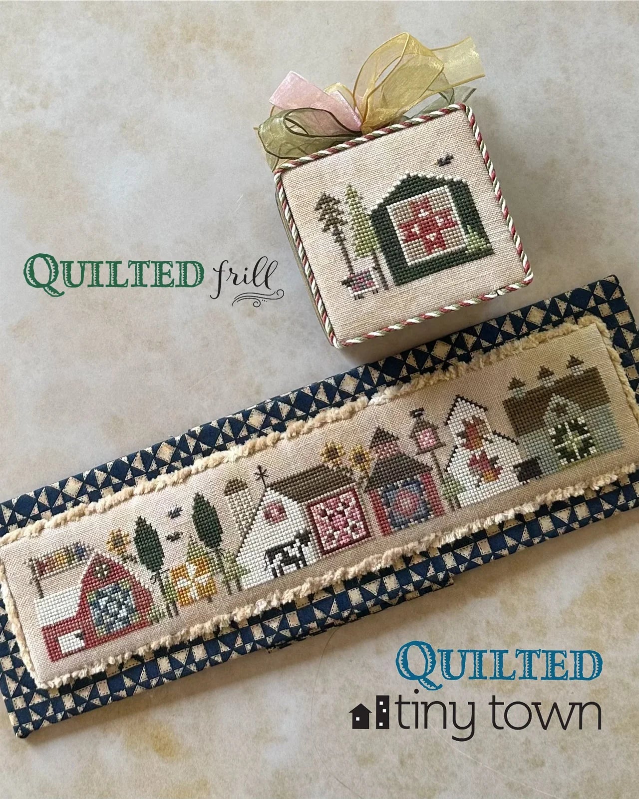 Quilted Tiny Town Cross Stitch Pattern Heart in Hand