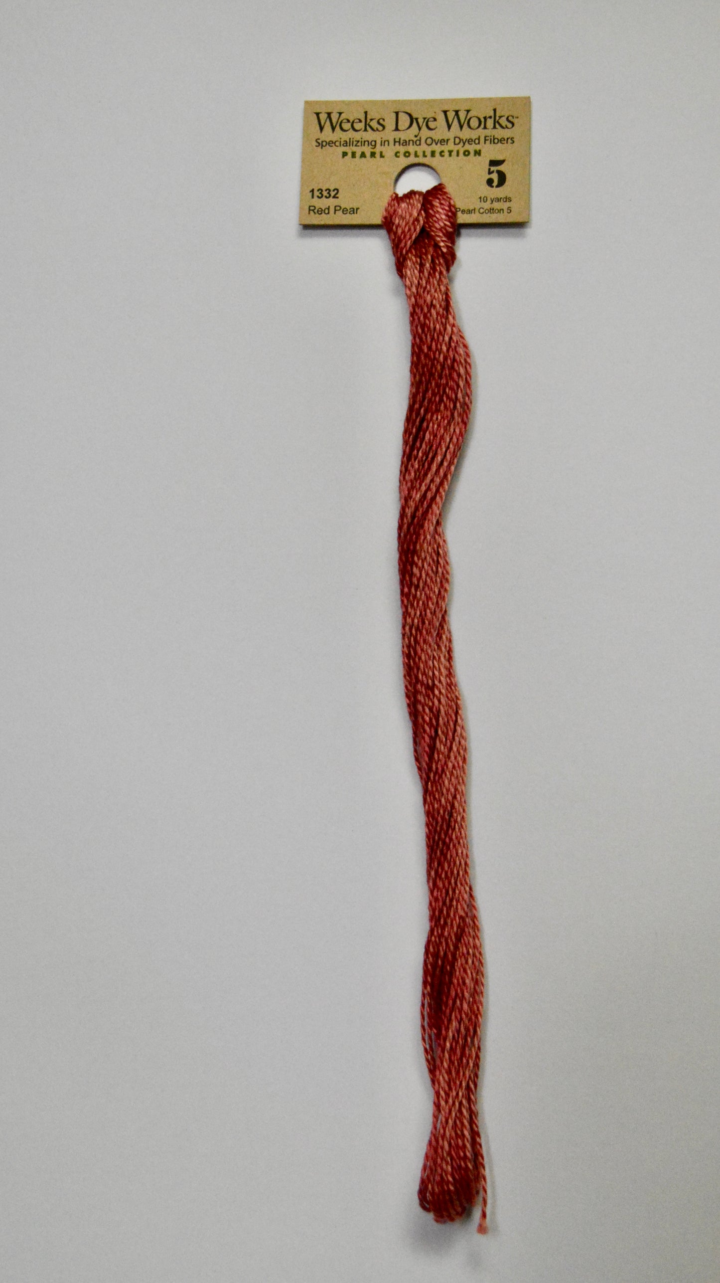 Red Pear 1332 Weeks Dye Works Perle #5 Hand-Dyed Embroidery Floss
