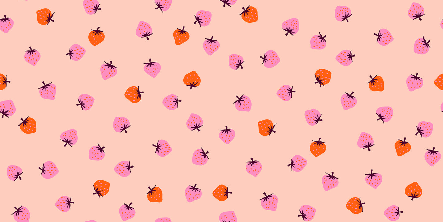Strawberry Toss Pale Peach RS308514 by Kimberly Kight of Ruby Star Society (sold in 25cm increments)