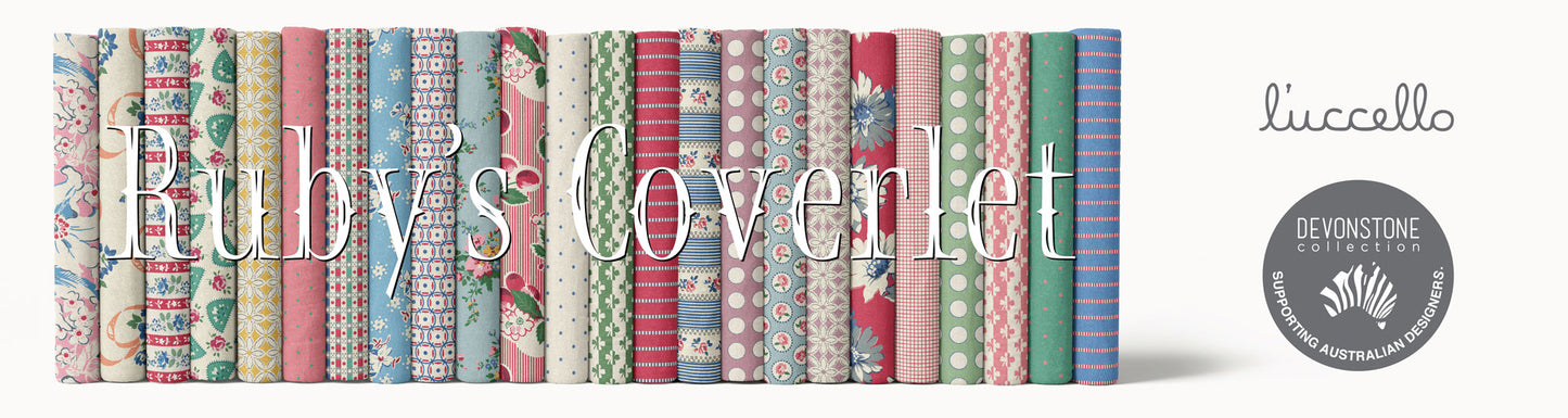 Ruby's Coverlet Fat Quarter Bundle by Kim Hurley of L'uccello for Devonstone