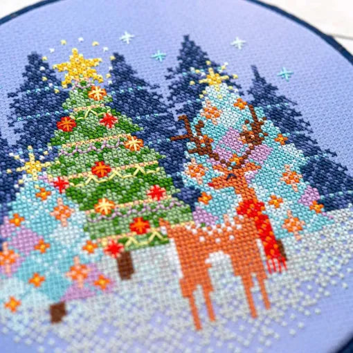 Reindeer Cheer Cross Stitch Pattern by Counting Puddles