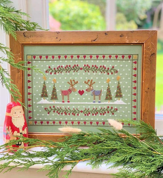 Reindeers in Love Cross Stitch Kit by Historical Sampler Company