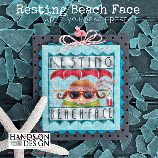 Resting Beach Face Cross Stitch Pattern by Hands on Design
