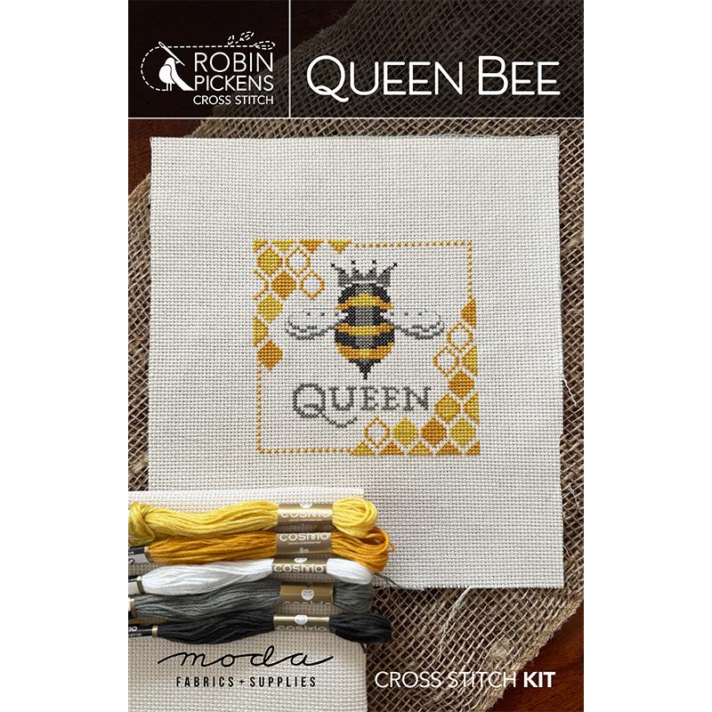 Queen Bee Cross Stitch Kit by Robin Pickens for Moda Fabrics